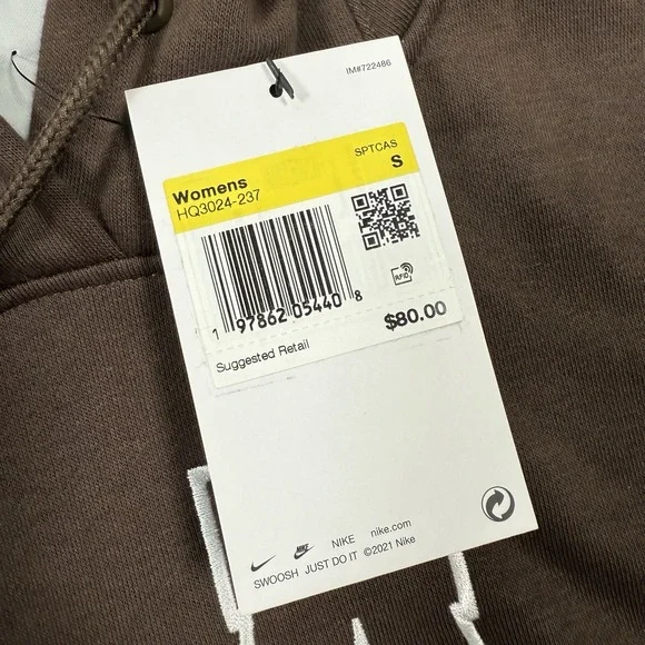Nike Sportswear Phoenix Fleece Womens Oversized Hoodie HQ3024 LA Brown SMALL NEW - Picture 3 of 10
